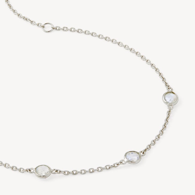 Gemstone Bracelet Rainbow Moonstone & Sterling Silver 925