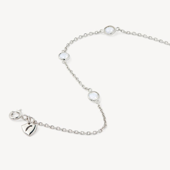 Gemstone Bracelet Rainbow Moonstone & Sterling Silver 925