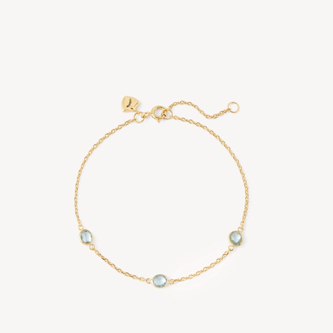 Gemstone Bracelet Swiss Blue Topaz & 18ct Gold Vermeil