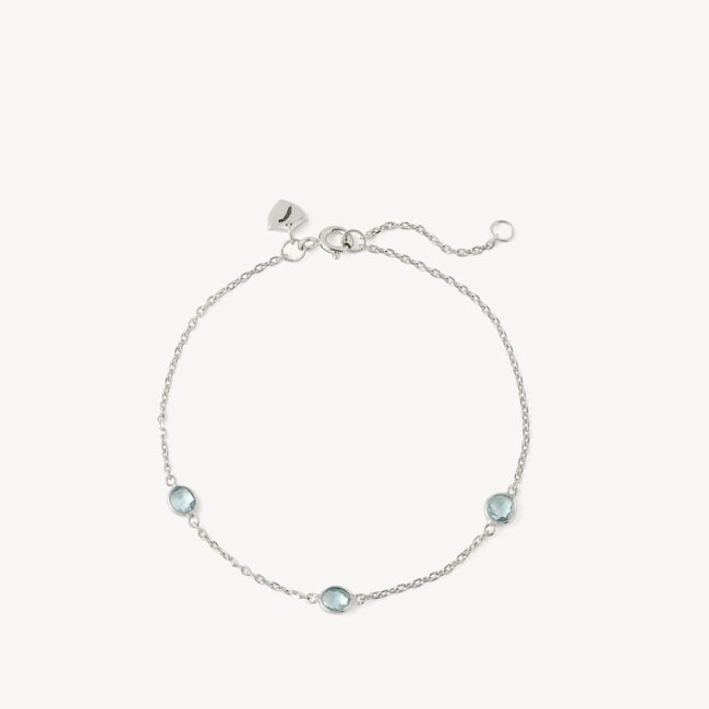 Gemstone Bracelet Swiss Blue Topaz & Sterling Silver 925