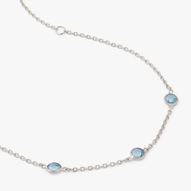 Gemstone Bracelet Swiss Blue Topaz & Sterling Silver 925