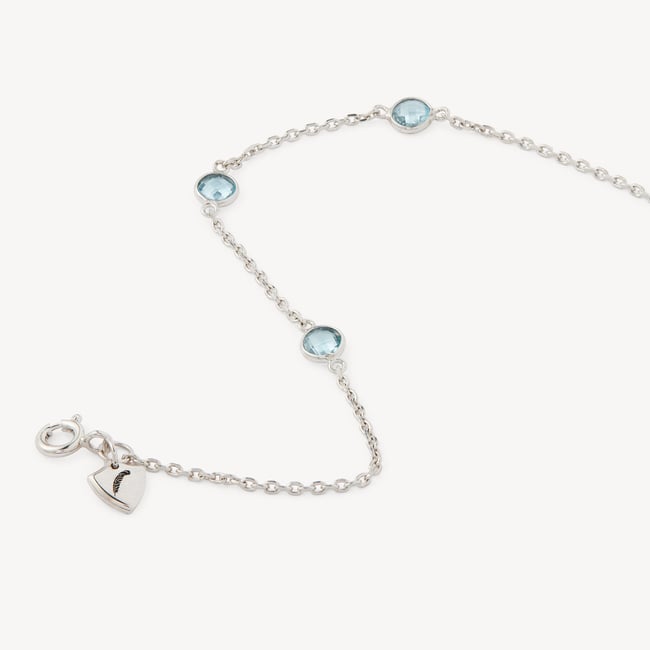 Gemstone Bracelet Swiss Blue Topaz & Sterling Silver 925