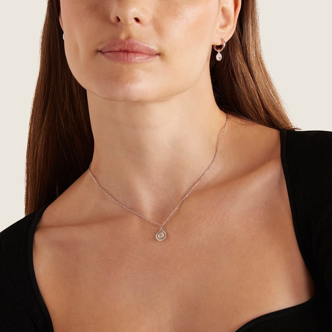 Gemstone Pendant Necklace Rainbow Moonstone & Sterling Silver 925