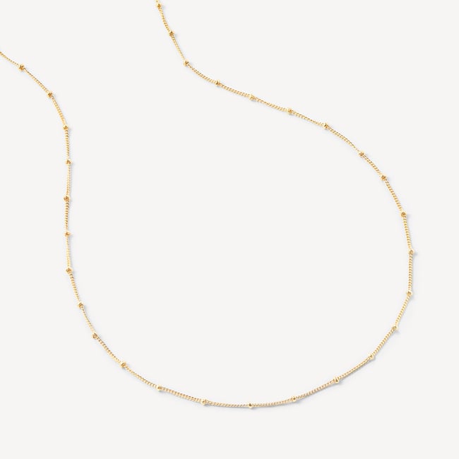 16-inch Beaded Necklace 18ct Gold Vermeil
