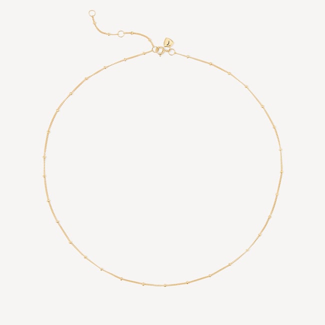 16-inch Beaded Necklace 18ct Gold Vermeil