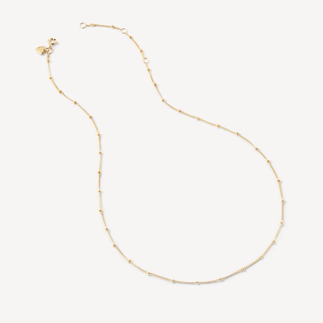 16-inch Beaded Necklace 18ct Gold Vermeil