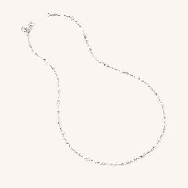 16-inch Beaded Necklace Sterling Silver 925