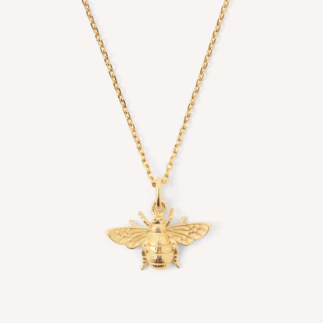 Bee Charm Necklace 18ct Gold Vermeil
