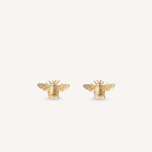 Bee Stud Earrings 18ct Gold Vermeil