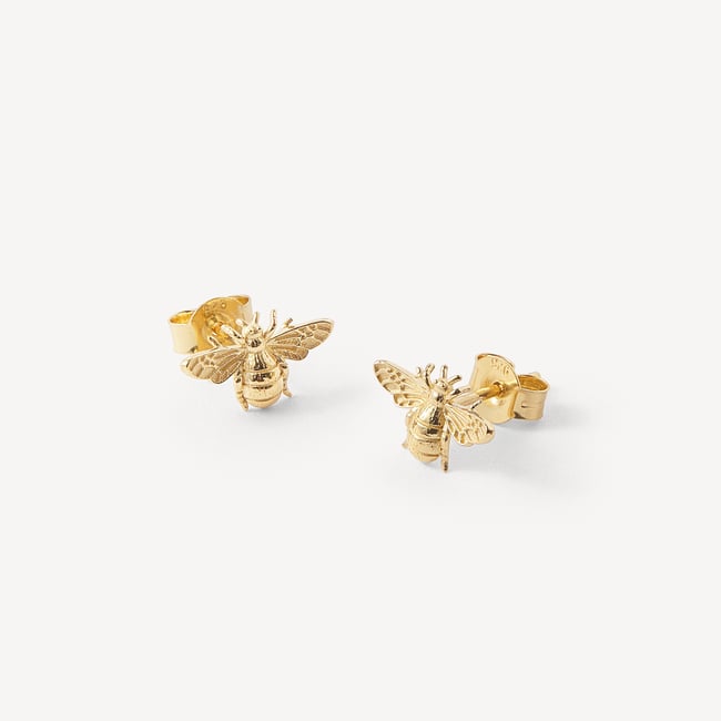 Bee Stud Earrings 18ct Gold Vermeil