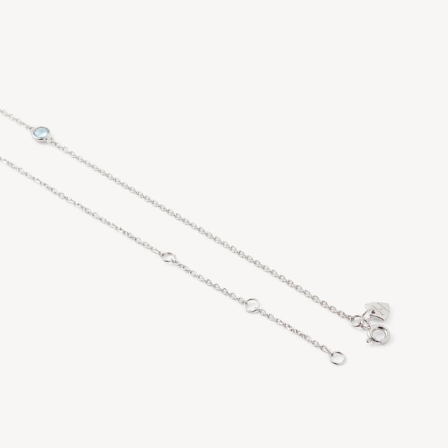 Gemstone Necklace Swiss Blue Topaz & Sterling Silver 925