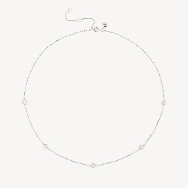 Gemstone Necklace Rose Quartz & Sterling Silver 925
