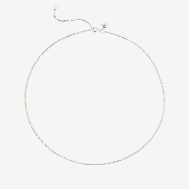 21-inch Rounded Box Chain Necklace Sterling Silver 925