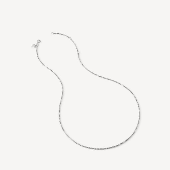 21-inch Rounded Box Chain Necklace Sterling Silver 925