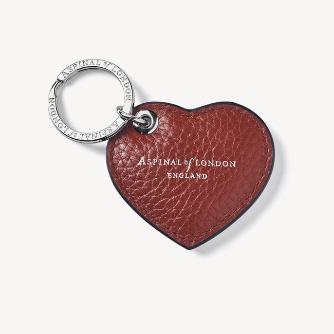 Small Heart Keyring Merlot Pebble