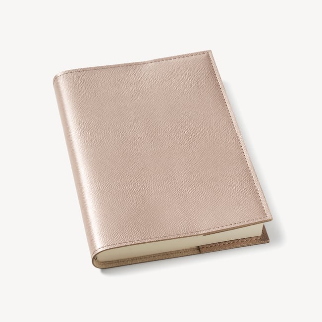 A5 Refillable Journal Champagne Metallic Saffiano