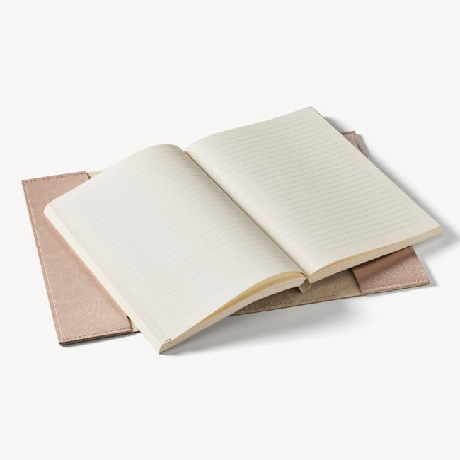 A5 Refillable Journal Champagne Metallic Saffiano