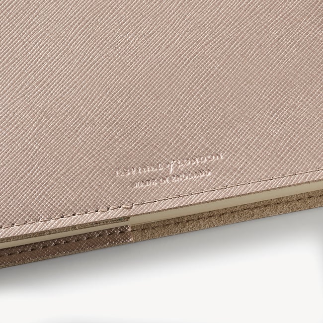 A5 Refillable Journal Champagne Metallic Saffiano