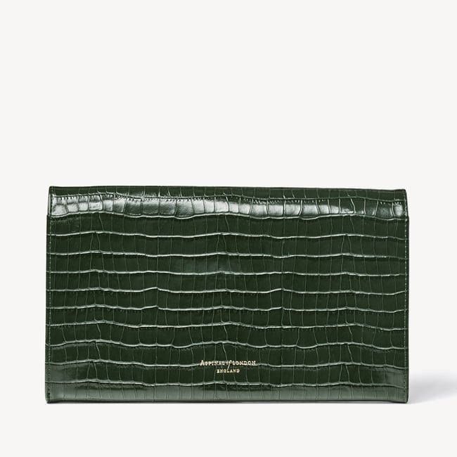 Travel Wallet Deep Shine Evergreen Small Croc