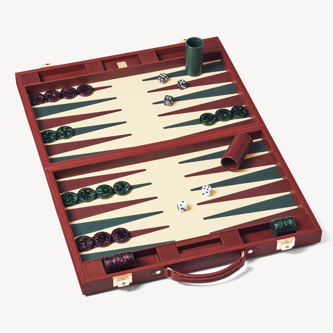 17-inch Backgammon Set Merlot Pebble
