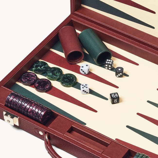 17-inch Backgammon Set Merlot Pebble