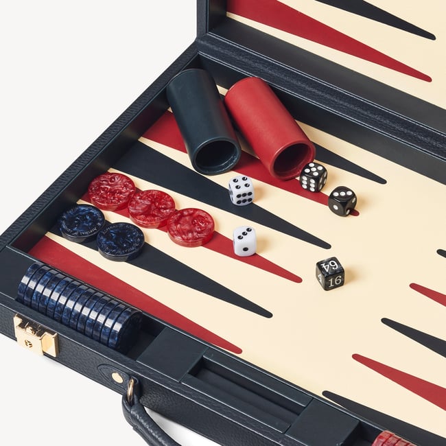 17-inch Backgammon Set Navy Pebble