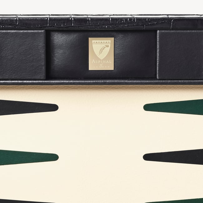 17-inch Backgammon Set Deep Shine Black Croc
