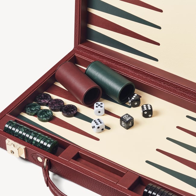 15-inch Backgammon Set Merlot Pebble