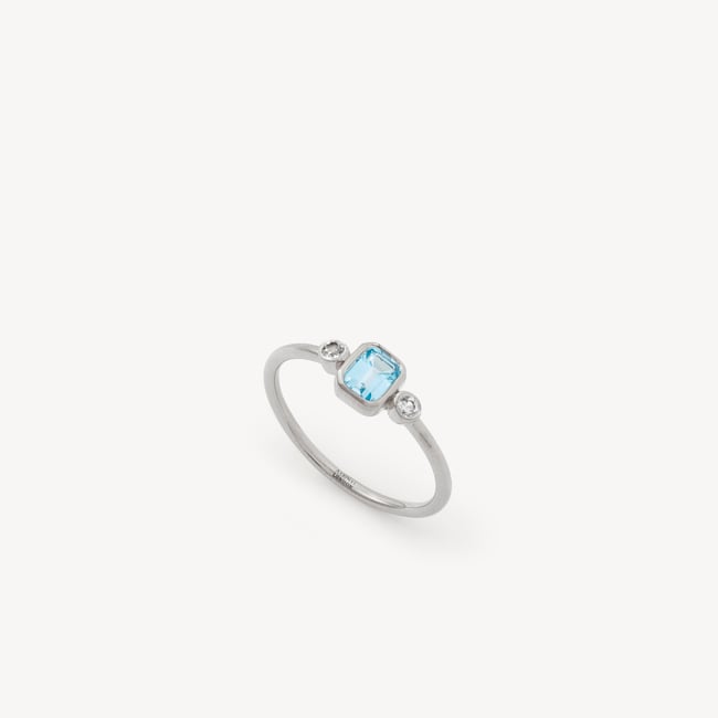 Gemstone Ring Swiss Blue Topaz & Sterling Silver 925