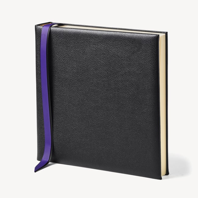 12-inch Leather Photo Album Black Pebble