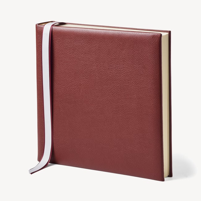 12-inch Leather Photo Album Merlot Pebble