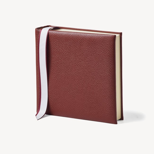 8-inch Leather Photo Album Merlot Pebble