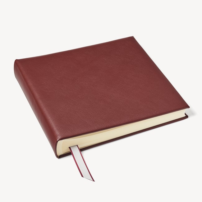 14-inch Leather Photo Album Merlot Pebble