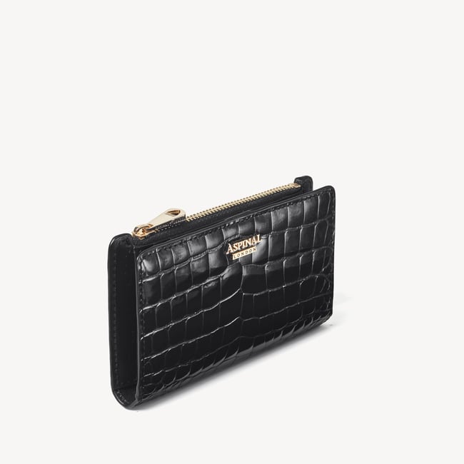 Mayfair® Coin & Card Wallet Black Patent Croc