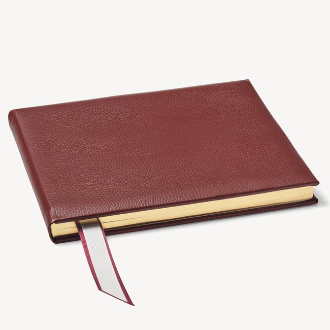 A4 Classic Leather Guest Book Merlot Pebble