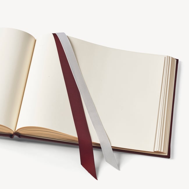 A4 Classic Leather Guest Book Merlot Pebble