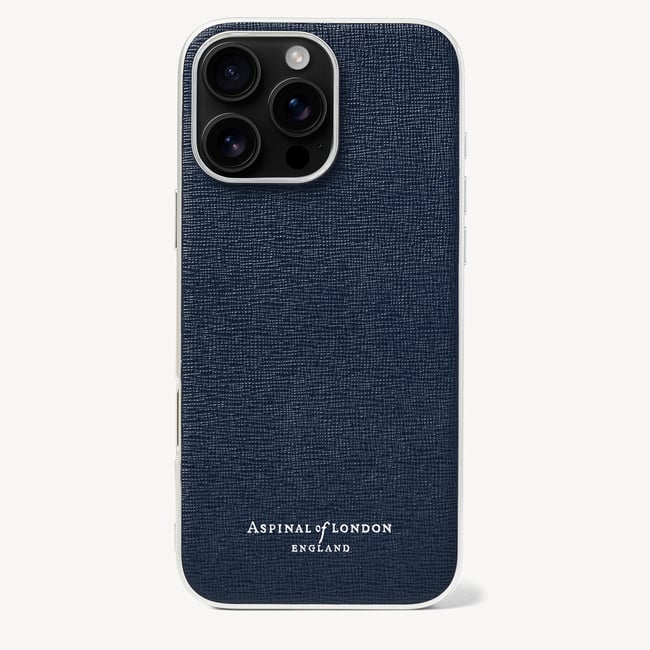 iPhone 16 Pro Max Case  Navy Saffiano