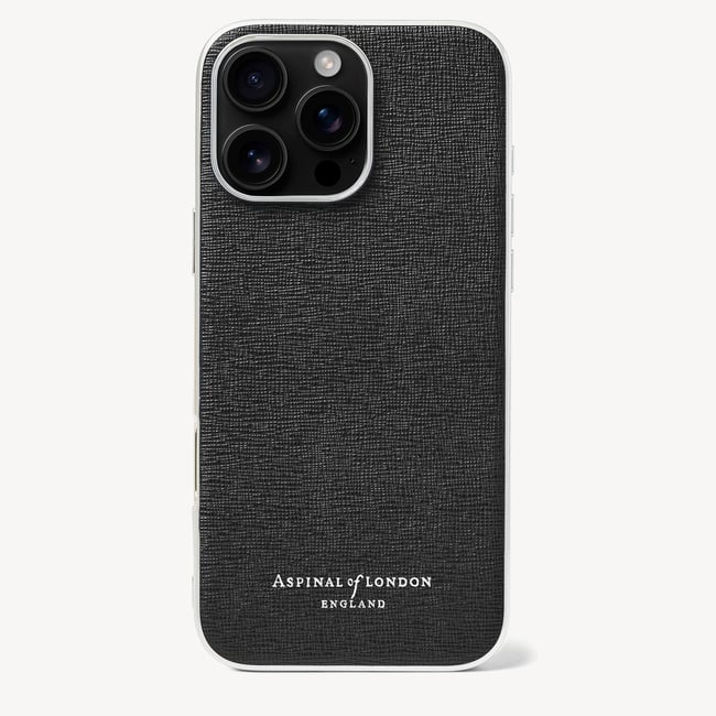 iPhone 16 Pro Max Case Black Saffiano