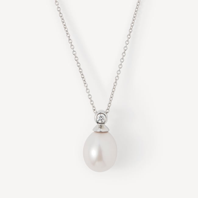 Arabella Teardrop Pendant Necklace 0.09ct Diamond