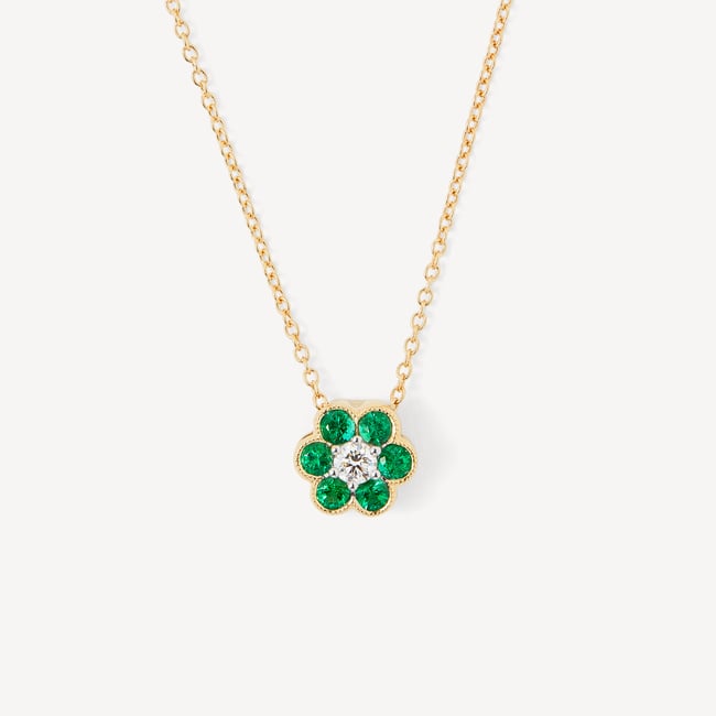 Athena Cluster Pendant Necklace 0.12ct Diamond