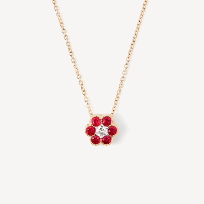 Athena Cluster Pendant Necklace 0.12ct Diamond