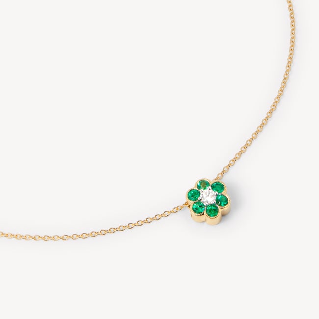 Athena Cluster Pendant Necklace 0.12ct Diamond