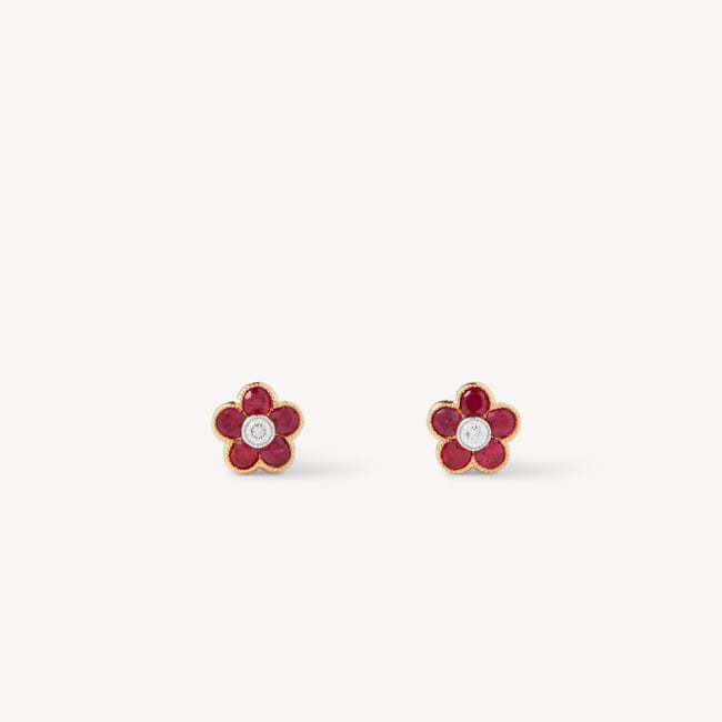 Athena Cluster Stud Earrings 0.07ct Diamond