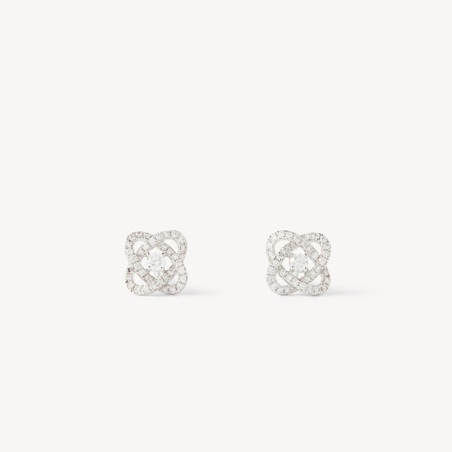 Entwined Knot Diamond Earrings 0.27ct Diamond