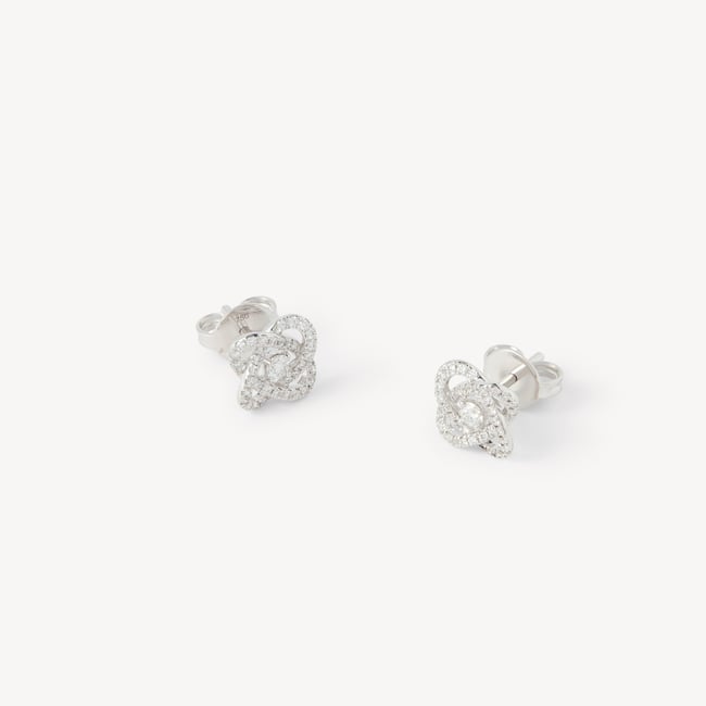 Entwined Knot Diamond Earrings 0.27ct Diamond
