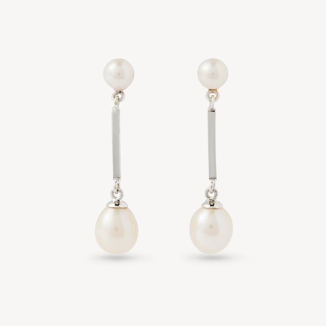 Eclipse Drop Earrings Freshwater Pearl