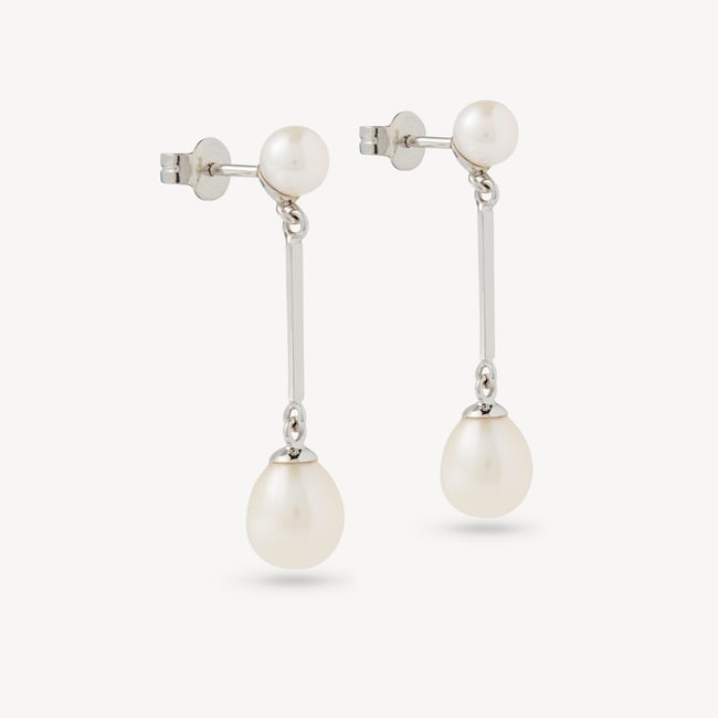 Eclipse Drop Earrings Freshwater Pearl