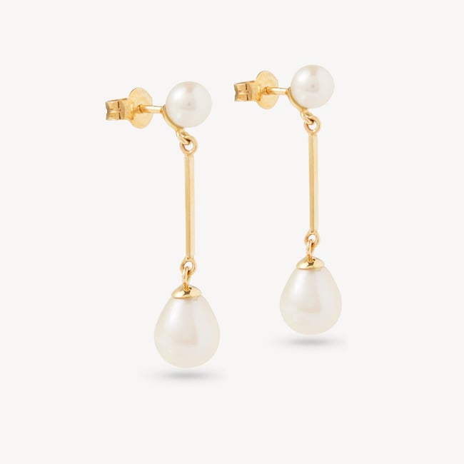 Eclipse Drop Earrings Freshwater Pearl