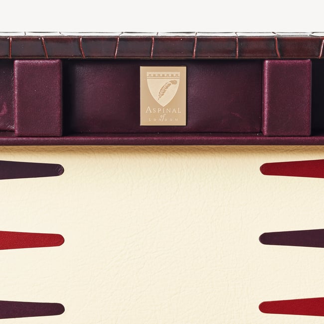 15-inch Backgammon Set Deep Shine Amazon Brown Croc