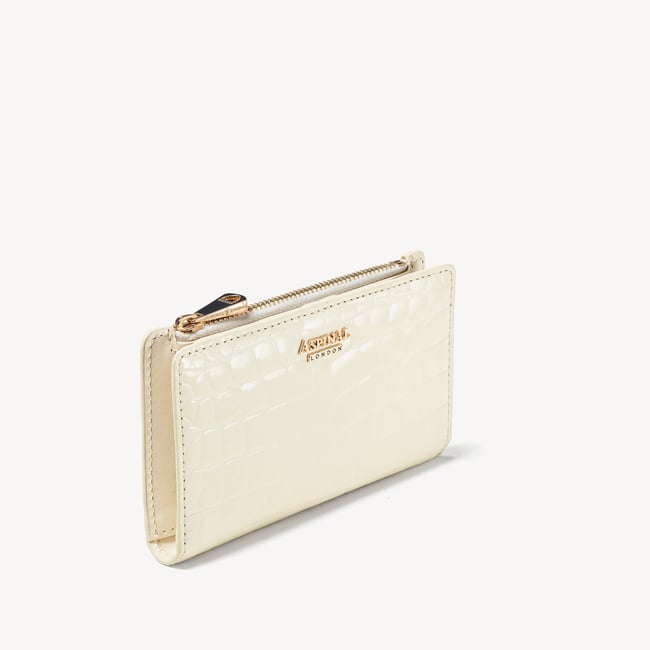 Mayfair® Coin & Card Wallet Ivory Patent Croc